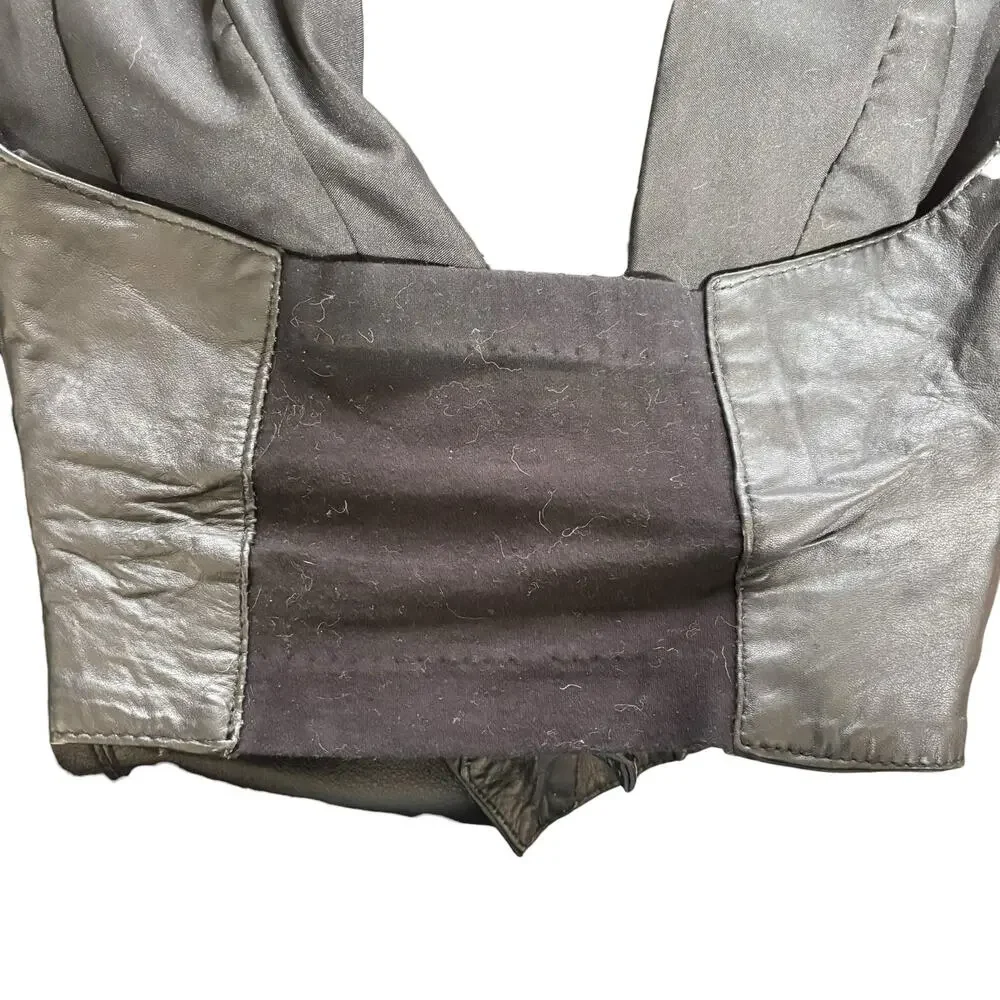 Wilson Leather Black Halter Vest Biker Crop Vintage 90s Small - Picture 4 of 6
